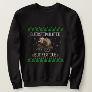 Sudadera Huracán Ferret Navideño Estimulado en Exceso pero