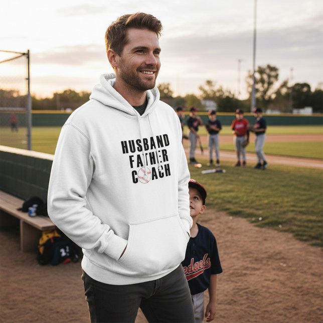 Sudadera Husband Father Coach Baseball Dad Quote (Subido por el creador)