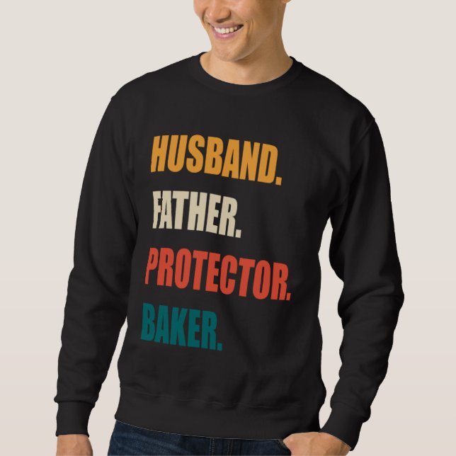Sudadera Husband Father Protector Baker (Anverso)