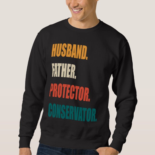 Sudadera Husband Father Protector Conservator (Anverso)