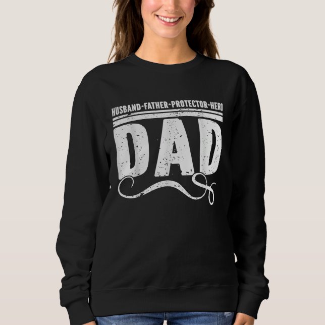 Sudadera Husband Father Protector Hero Best Dad Ever Father (Anverso)