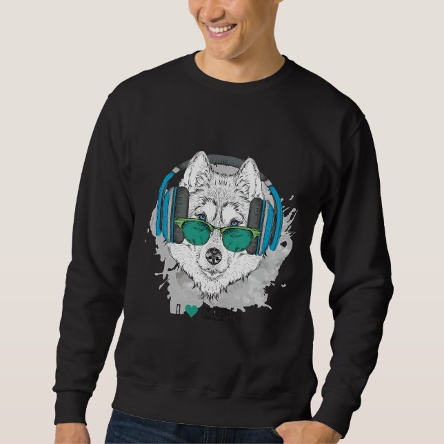 Sudadera Husky ama la música (Anverso)