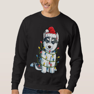 Sudadera Husky con Santa Hat Huskey Perro gracioso Christma