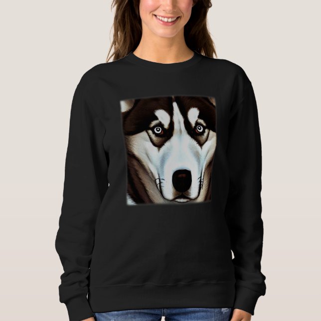 Sudadera Husky design dog imprint artwork face with Siberia (Anverso)