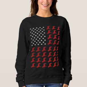 Sudadera Husky Dog 4 De Julio Bandera Estadounidense Merica