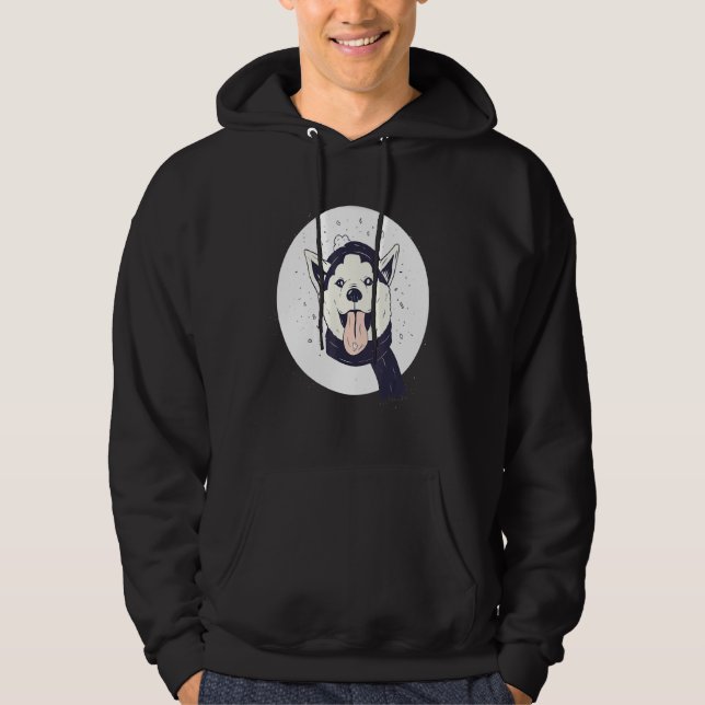 Sudadera Husky Dog Navidades Santa Hat Snow (Anverso)