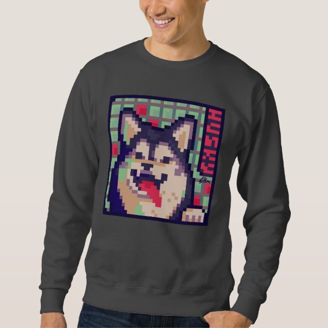 Sudadera Husky, dog Pixel Art, pixelart