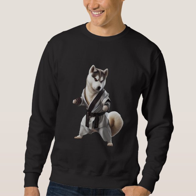 Sudadera Husky Dog Play Karate, campeón de Karate Husky Dog (Anverso)