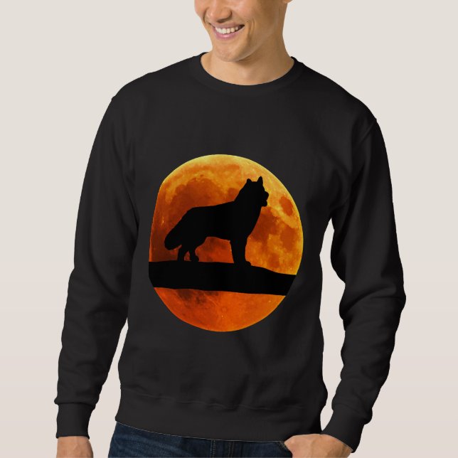 Sudadera Husky Dog Silhouette Moon Siberian Husky (Anverso)