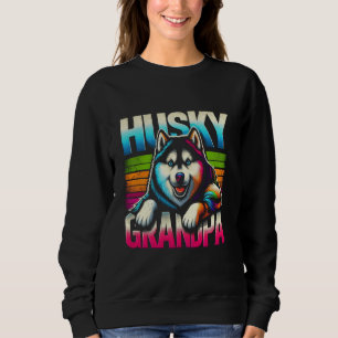 Sudadera Husky Grandpa Siberian Husky Dog Mascota Para Homb