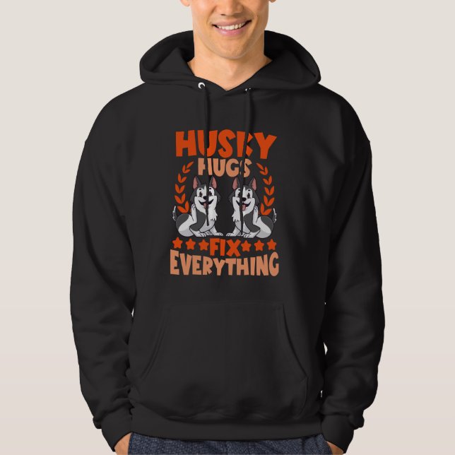 Sudadera Husky Lover Husky Hugs Fijar todo (Anverso)