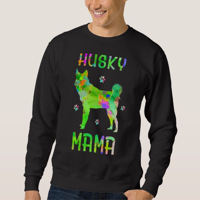 Sudadera Husky Mama Colorful Dog Mom (Anverso)
