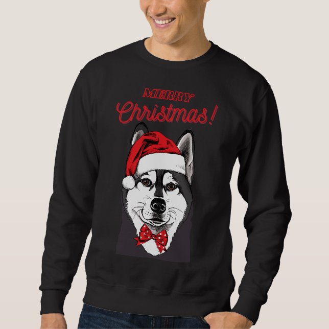 Sudadera Husky Merry Christmas Style 3 (Anverso)