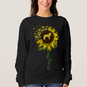 Sudadera Husky Mom Sunflower Siberian Husky Dog Mom Mam