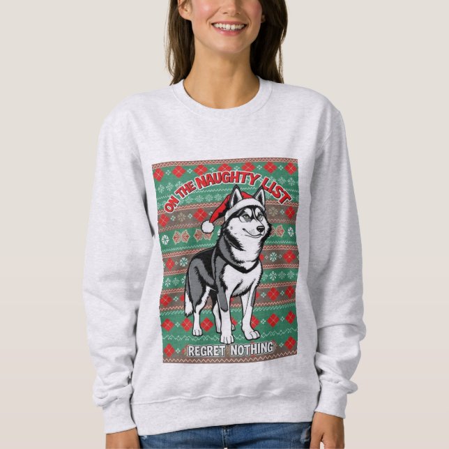 Sudadera Husky On The Naughty List (Anverso)