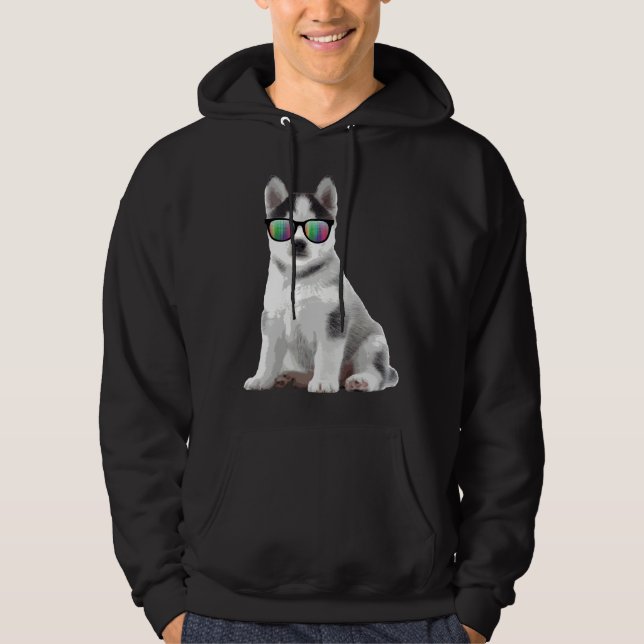 Sudadera Husky Puppy gafas de sol Perros animales (Anverso)