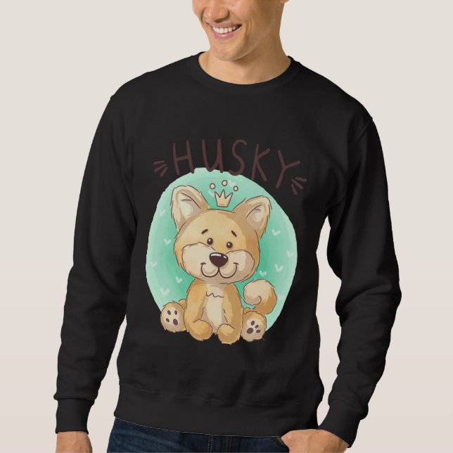 Sudadera Husky Puppy King Style (Anverso)