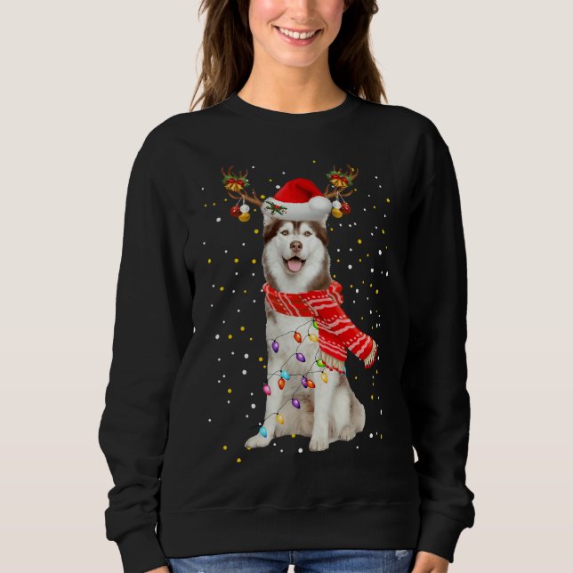 Sudadera Husky Reindeer Navidades Ligh (Anverso)