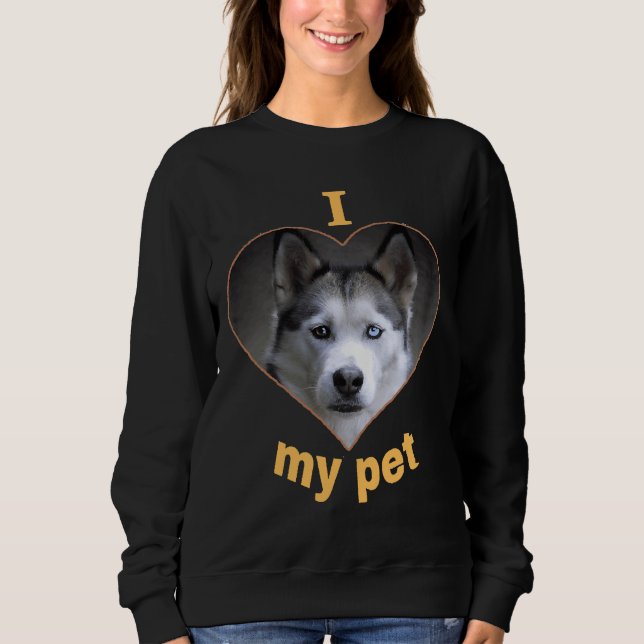 Sudadera Husky Siberian Hermosas huellas de perros que amo  (Anverso)