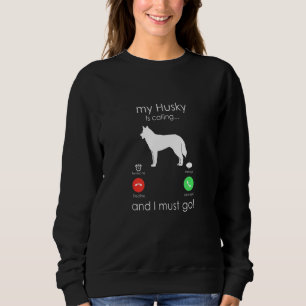 Sudadera Husky Siberiano llama graciosa dueña de perro