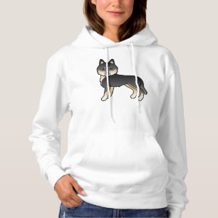 Sudadera Husky siberiano negro y marrón perro de dibujos an