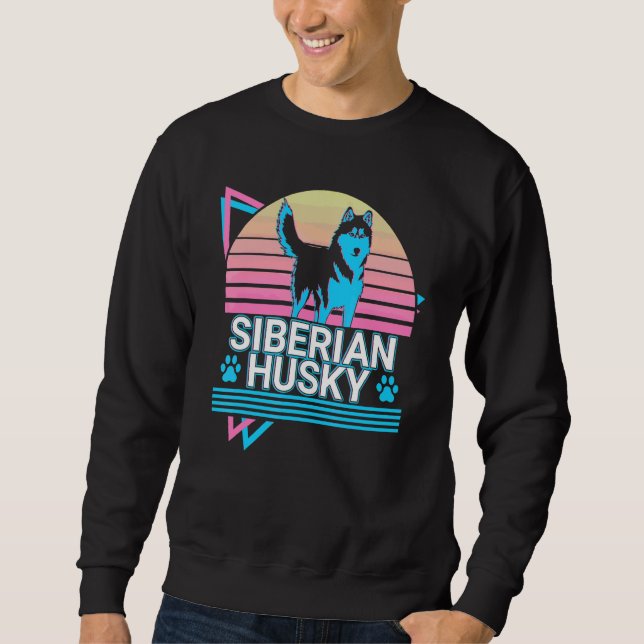 Sudadera Husky Siberiano Retro (Anverso)