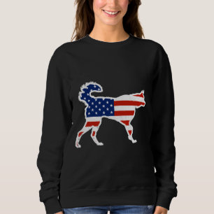 Sudadera Husky Stars And Stripes Patriot Dog