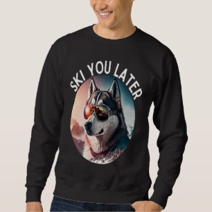 Sudadera Husky Vibrante con Gafas de Esquí en Pistas de Esq