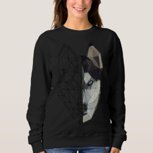Sudadera Husky Wolf Dog Puppy Animal Low Poly Geométrico