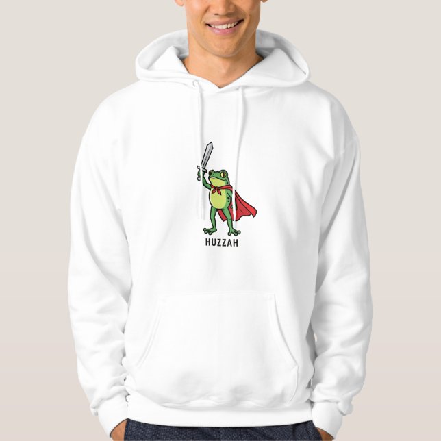 Sudadera Huzzah Frog Knight Cita graciosa de meme (Anverso)