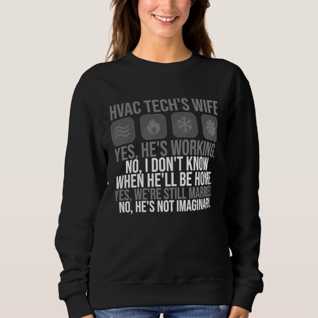 Sudadera HVAC Tech Wife  For Women Technician Mother's Day (Anverso)