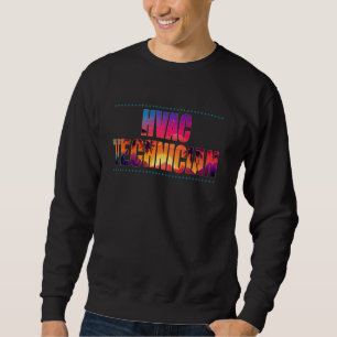 Sudadera Hvac Technician Job Title Profesora Sunset Retro