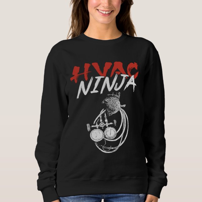 Sudadera HVAC Technician Tech Ninja Vintage Hvac Ninja (Anverso)