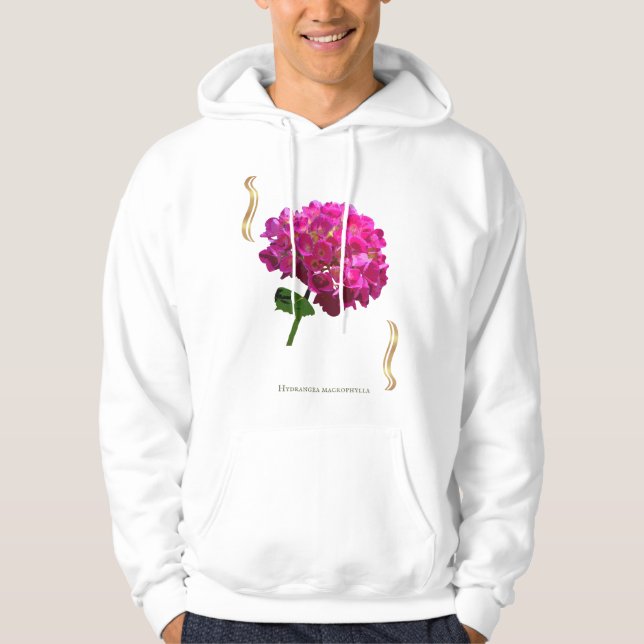 Sudadera Hydrangea Bloom – Vintage Botanical Fuchsia (Anverso)