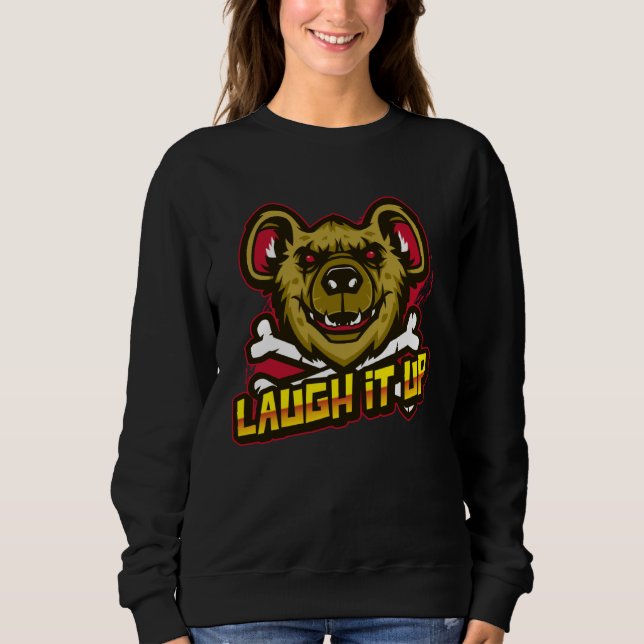 Sudadera Hyena Laugh It Up Comedian Cross Bones Zoo Keeper (Anverso)