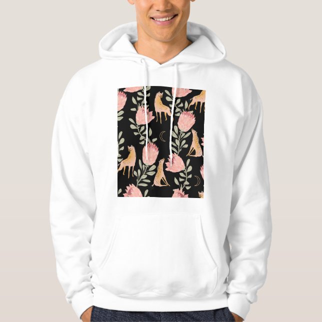 Sudadera Hyena y Protea: Patrón de cosecha oscura (Anverso)