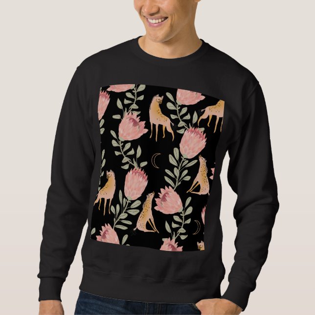 Sudadera Hyena y Protea: Patrón de cosecha oscura (Anverso)