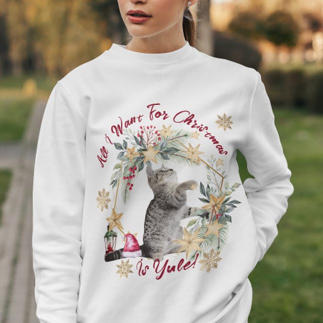 Sudadera Hygge Yule Cat Navidades acogedoras mujeres (Subido por el creador)