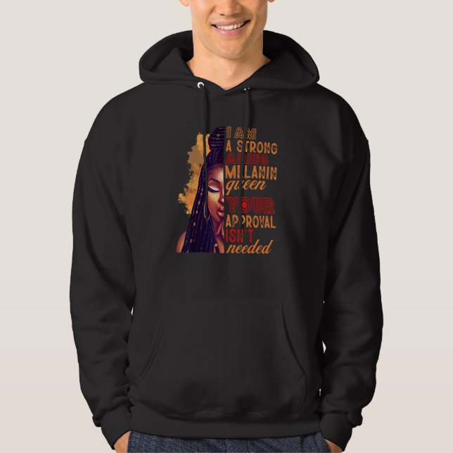 Sudadera I am A Strong Aries Melanin Queen Zodiac Black Wom (Anverso)