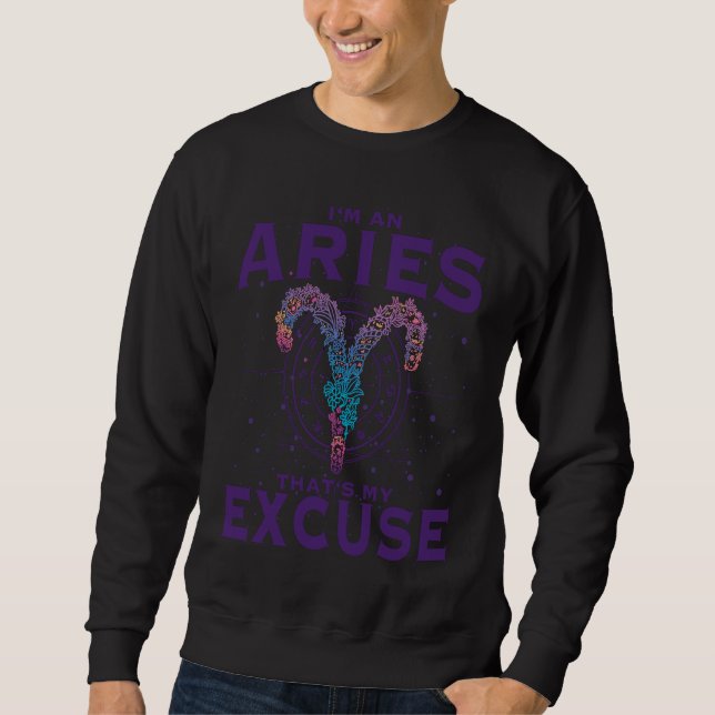 Sudadera I Am An Aries Zodiac Sign Graphic Ram Horoscope (Anverso)