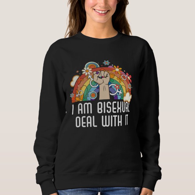 Sudadera I Am Bisexual Deal With It Bisexual Pride Bisexual (Anverso)