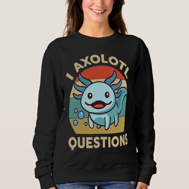 Sudadera I Axolotl Questions  Kids Retro  Cute Axolotl (Anverso)