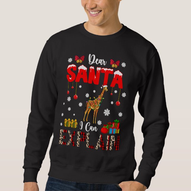 Sudadera I Can Explain Christmas Lights Leopard Plaid Santa (Anverso)
