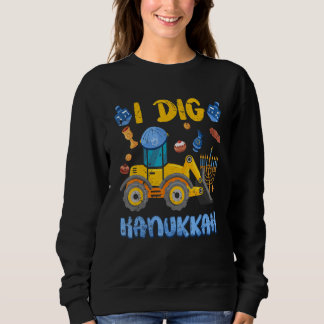 Sudadera I Dig Hanukkah Excavator Construction Toddler Kids