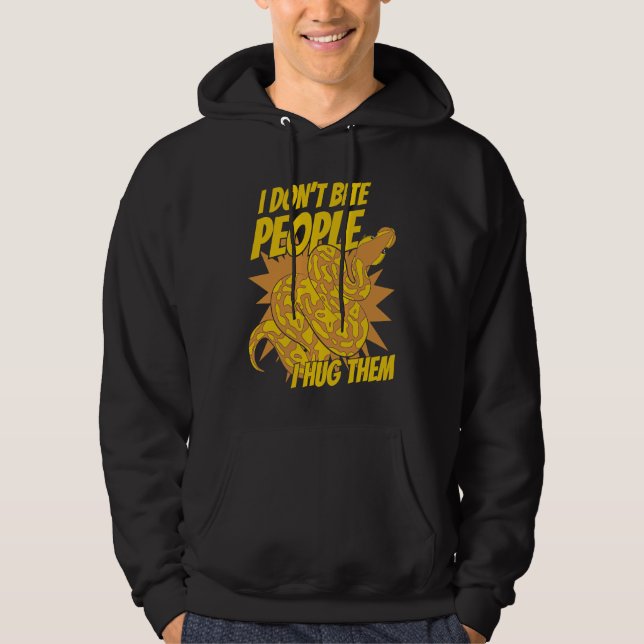 Sudadera I Don't Bite People I Hug Them Pythonidae Banana B (Anverso)