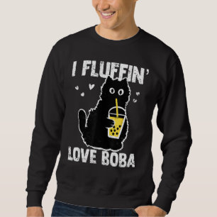 Sudadera I Fluffinu2019 Amo Boba Gracioso Gato Bubble Tea L