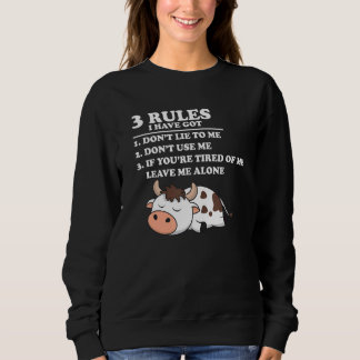 Sudadera I Have Got 3 Rules I Don't Lie To Me Cow Christmas