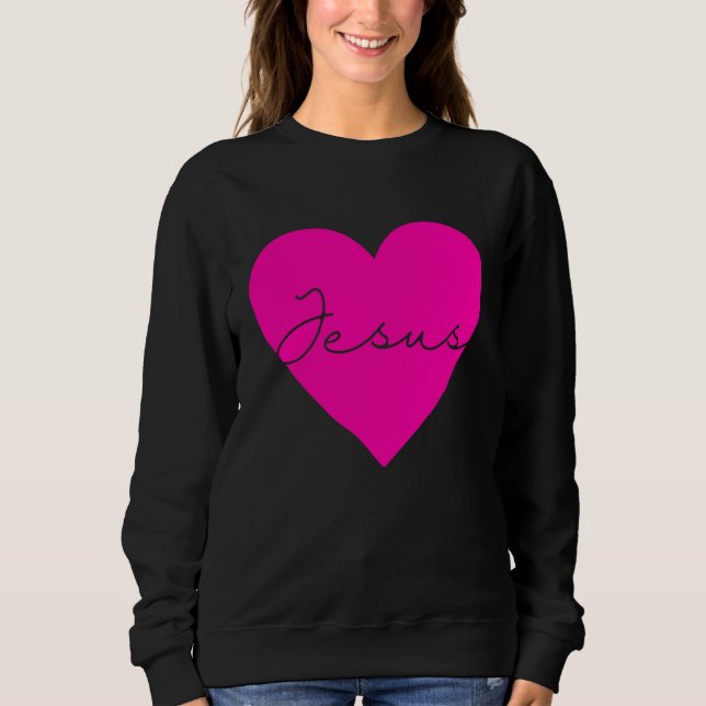 Sudadera I have Jesus in my heart  Sacred heart of Jesus Pr (Anverso)