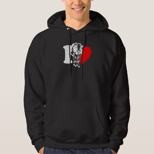 Sudadera I Heart Cows - Funny Farmer, Cattle Rancher, Cow L (Anverso)