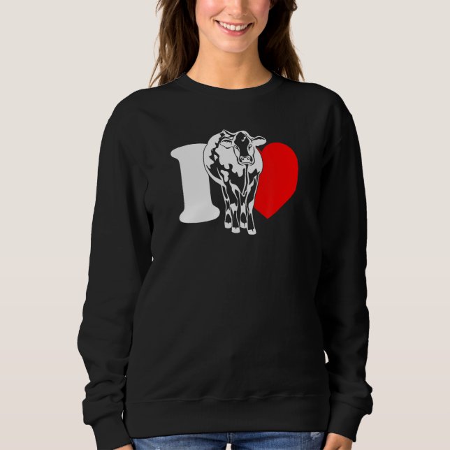 Sudadera I Heart Cows - Funny Farmer, Cattle Rancher, Cow L (Anverso)